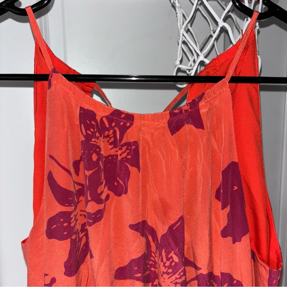 Banana Republic Women’s Bold Floral Silk High/Low Dress w/ pockets Size 6 Petite - Picture 4 of 12